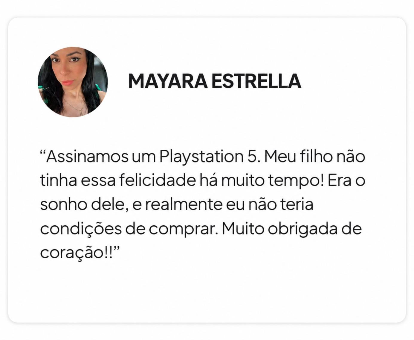 Depoimento de Mayara Estrella